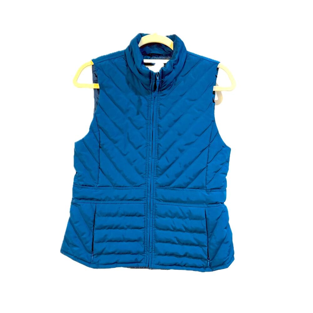 LOFT Peacock Blue Quilted Puffer Vest Size XS 💙💎💙 - Picture 6 of 15